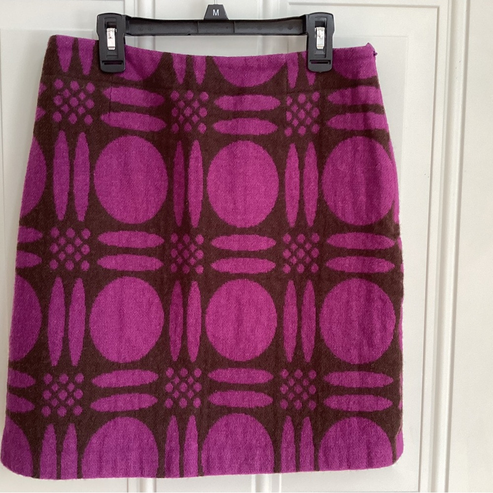 Boden Pink and Brown Patterned Mini Skirt